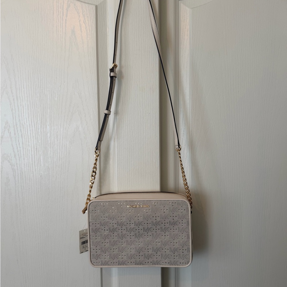 Michael Kors Natural Cream Jet Set Crossbody Bag - Picture 5 of 15